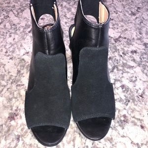 Kensie genuine suede and leather slingback bootie